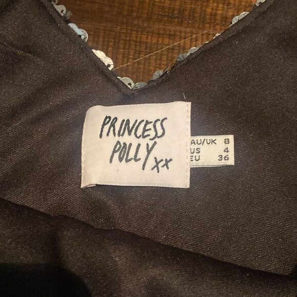 Princess Polly Glittering sequin Silver mini dress size 4 - Picture 2 of 5